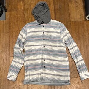 Men's Striped Hooded Flannel Shirt